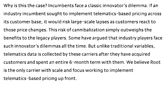 Guess what?  $ROOT responded to  $PGR in their Q3 shareholders' letter.