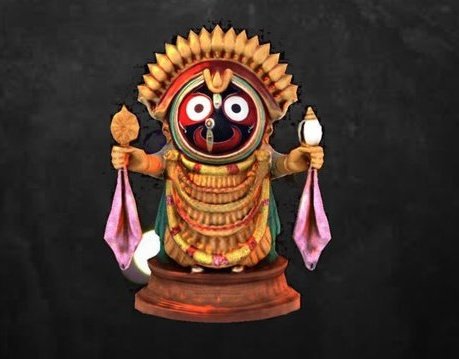 His Aayudha in both hands; the Conch-Shell & the Wheel where the Conch produces the Divine-Sounds & the Wheel makes the Divine-Instruments. These two machines are important for the industry, so our Lord ShreeJagannath is the symbol of Industries.....