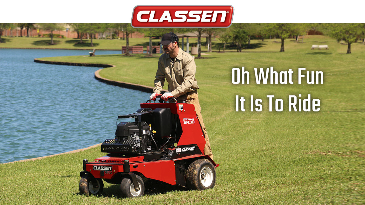 Oh what fun it is to ride. 🎅Dash thru aeration jobs with the Classen PRO Stand-On Aerator. Great financing deals 💲now in effect. #lawnaeration #healthylawns  #classenaerators #classenturfcare classenturfcare.com/product/aerato…
