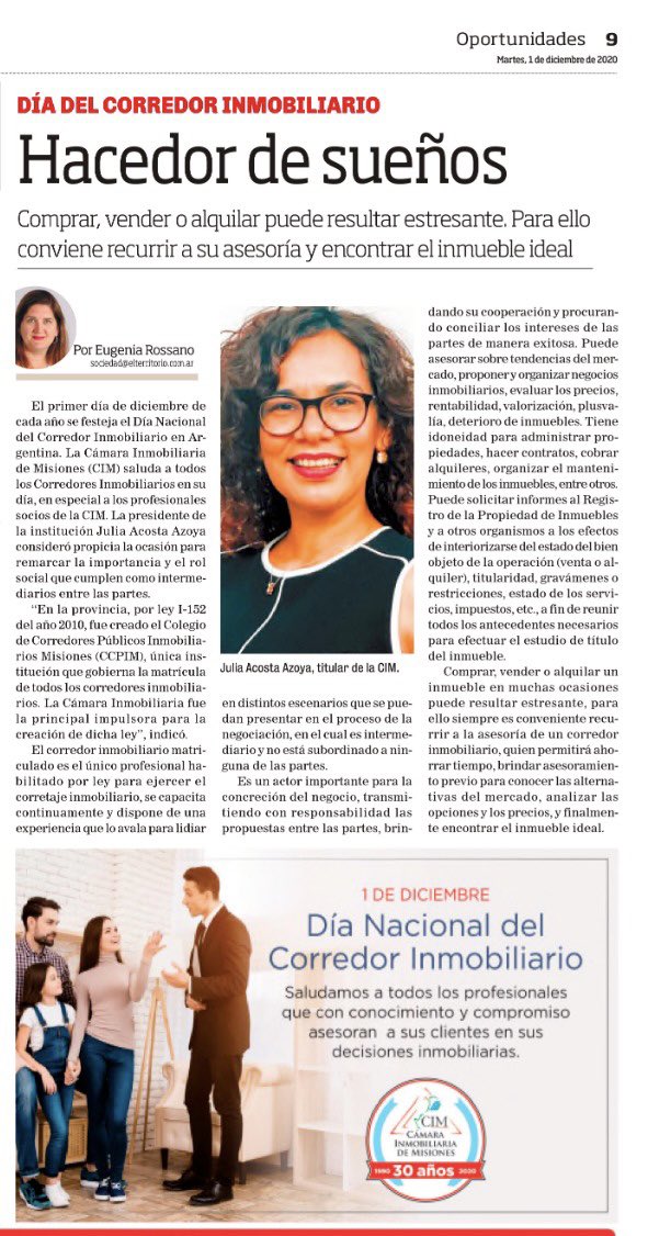 cim_camaraInmob's tweet photo. Compartimos nota Día del Corredor Inmobiliario @FIRA_Arg https://t.co/lxUlEDr34F