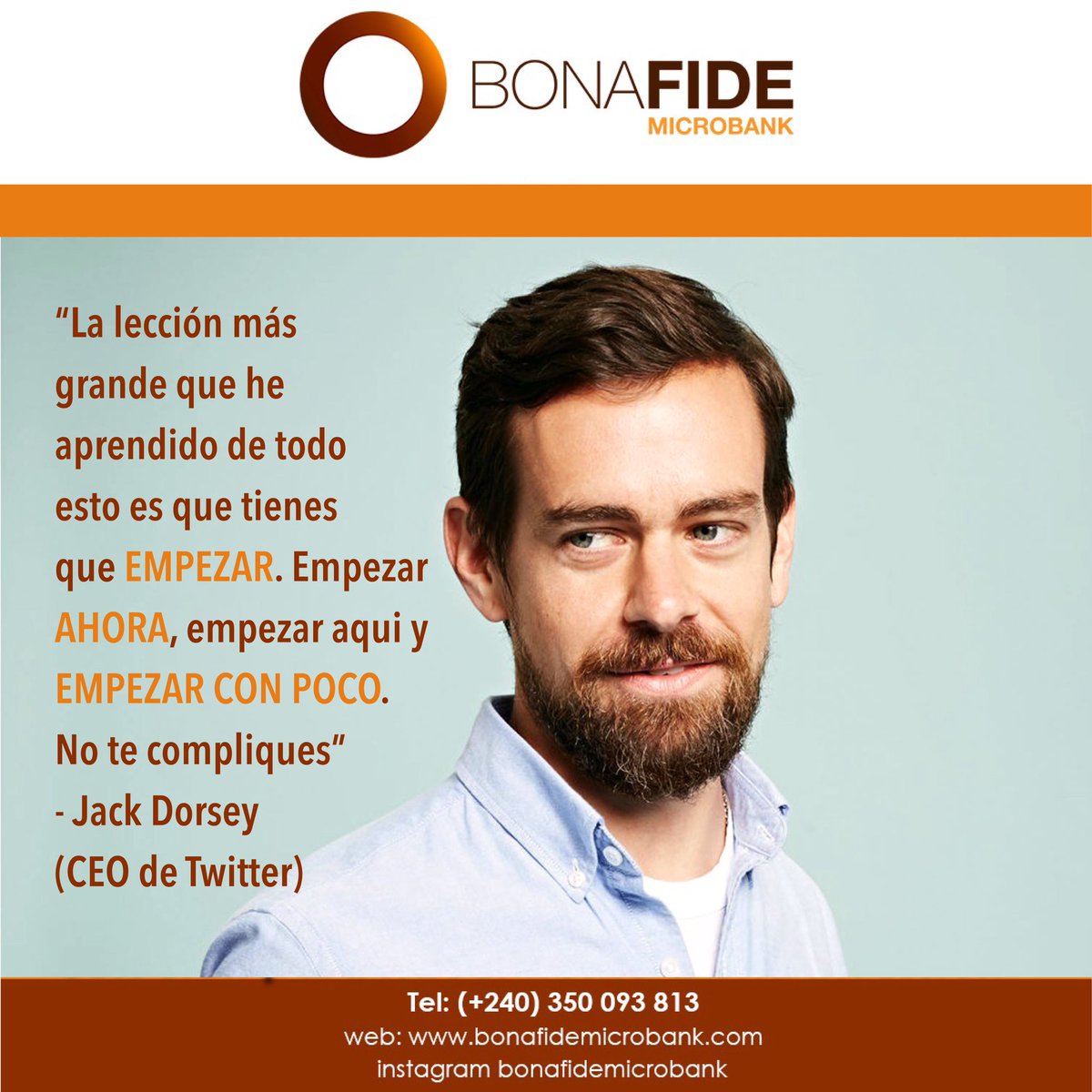 Empezar con poco = Pequeños gestos que cambian vidas. #Bonafidemicrobank #microfinanzas #jackdorsey #juevesmotivacional #pequeñosgestos