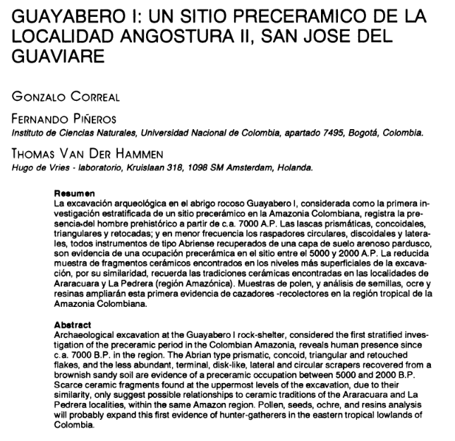 Here's some early work by Colombian researchers and Thomas van der Hammen on La Lindosa from 1990 https://www.jstor.org/stable/44241948?seq=1#metadata_info_tab_contents