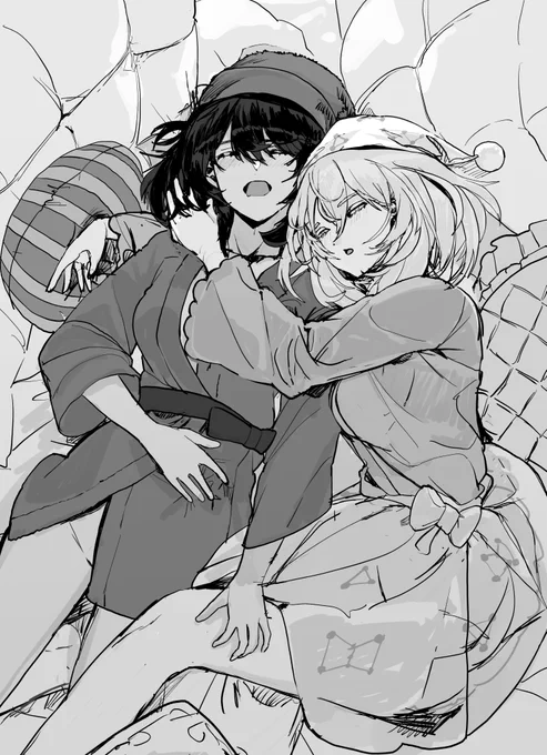 らくがき 例のパジャマの押と安です 