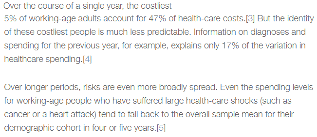 The distribution of medical risks does not make it inevitable that health-insurance markets will succumb to adverse selection. Rather, the design of public policy does much to shape the breadth and diversity of risk that can profitably be pooled together.  https://www.manhattan-institute.org/continuous-renewable-coverage-americas-health-insurance-system