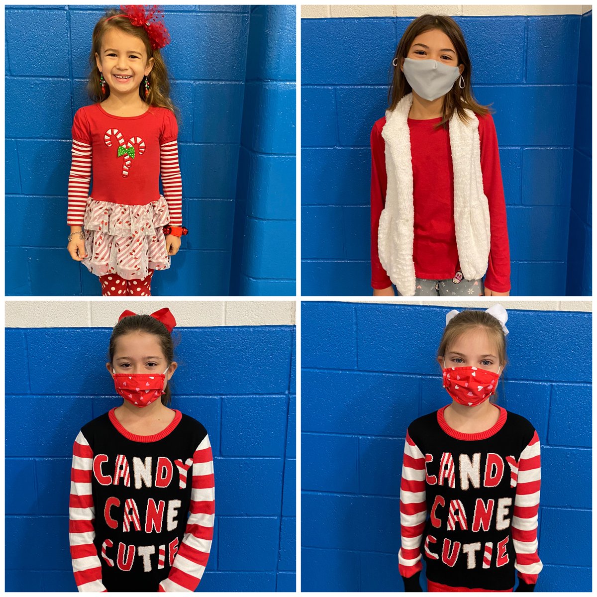 HewittElem's tweet photo. Day 2: Hewitt Holiday Dress up is dress like a candy cane, wear red and white. Look how cute are students are. #hewittstrong https://t.co/yocC4plGAb