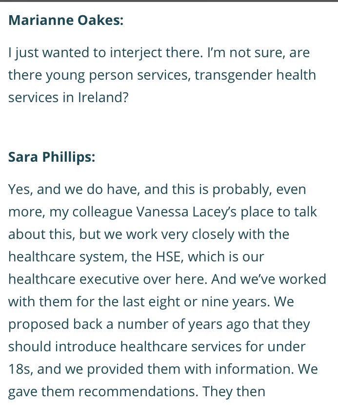 What else have TENI done that’s controversial? Well they advised the HSE to use Tavistock for our children’s clinic. Yes. That Bell-v-Tavistock. The one that the judges were so scathing of. Are there no cross checks in the HSE? https://www.gendergp.com/teni-sara-phillips-trans-rights-ireland-the-gendergp-podcast-s5-e2/5/