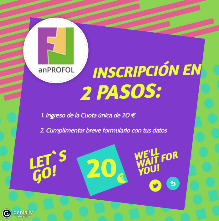 ANPROFOL's tweet photo. 🔊¡A todo el #ProfesoradoDeFOL! Es el momento de unirte a #AnProFOL💪sumar fuerzas y aportar tu visión de #FOL ¡Hazte socio! ✅https://t.co/lOg53pPRVr https://t.co/RwGmxL1U18