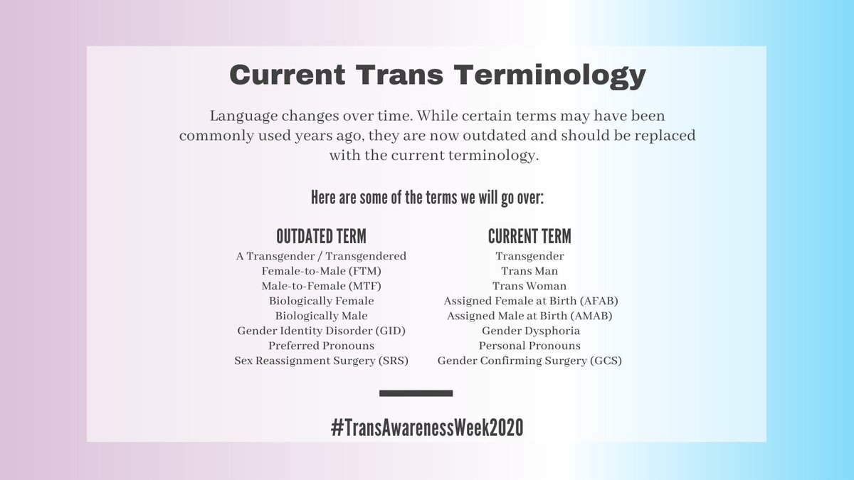 theauditionroom's tweet image. Although #transawarenessweek2020 was a couple of weeks ago, the use of language is incredibly important.