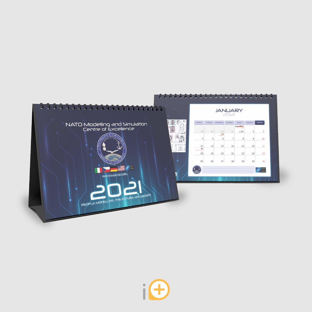 Iplusmarketing's tweet photo. We are delighted to have conceived and designed the new 2021 desk calendar of the NATO Modeling &amp; Simulation CoE.👉To receive a free digital copy, please email
pao@mscoe.org. Thank you for choosing us @MSCOE_NATO #iplusagency #digitalmediaagency #NATO #WeAreNATO #NATOMSCOE https://t.co/czxjzYlEJT