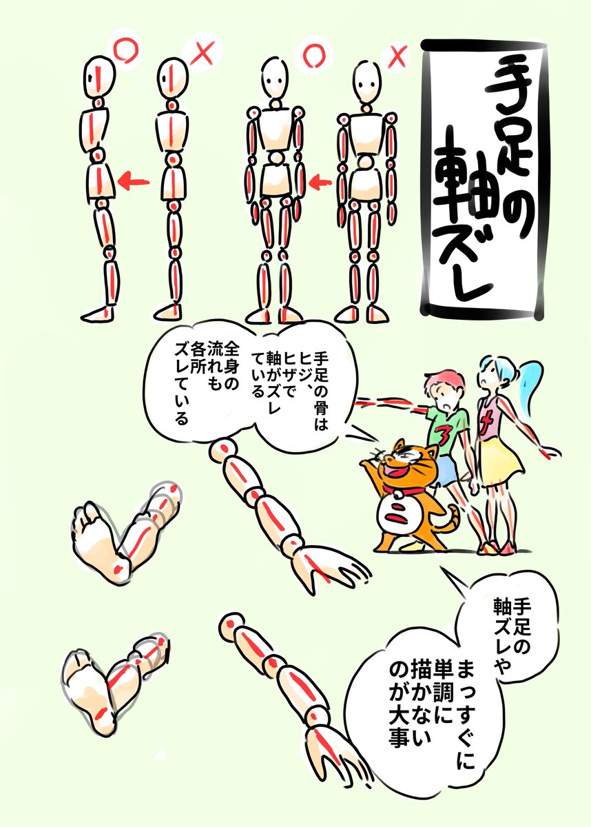 ○肩腰は自由に動く!!描き方まとめ 