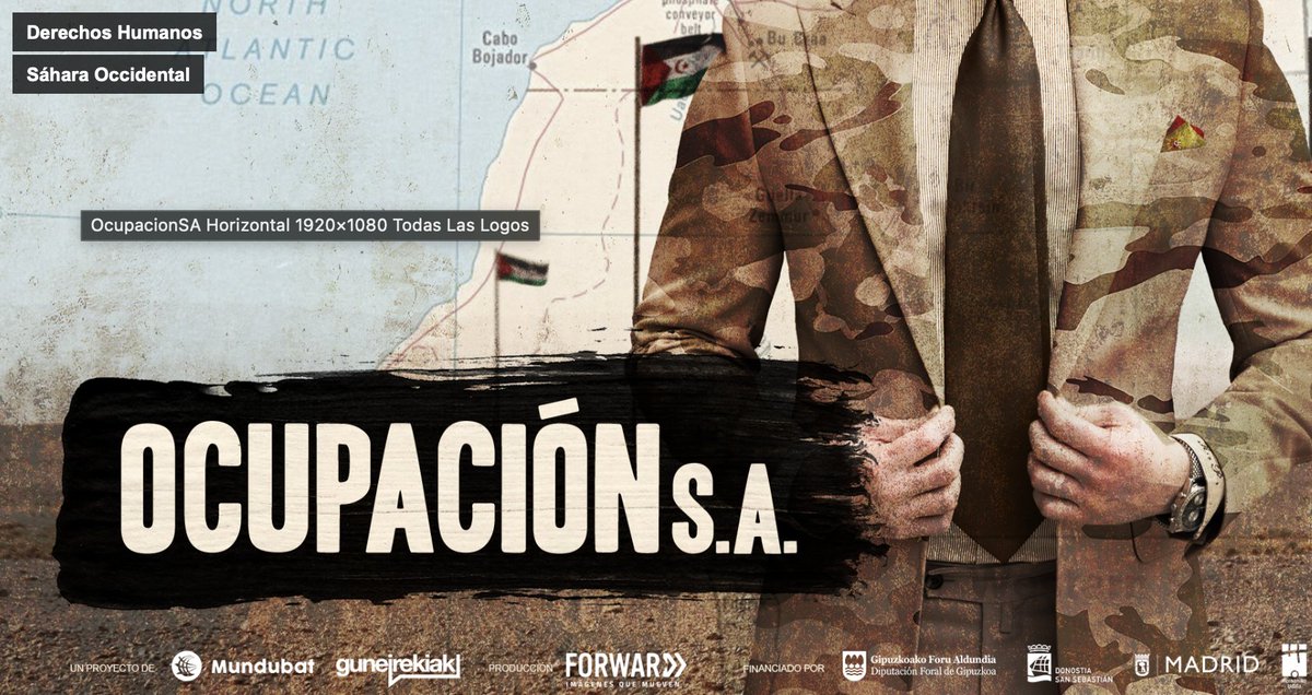 📽️Ya está disponible <a href="/OcupacionA/">Documental Ocupación S.A.</a> una producción de <a href="/Mundubat/">Mundubat</a> que expone los nombres y apellidos de los empresarios y políticos españoles involucrados en la explotación económica del #SaharaOccidental, la última colonia de África. #RecursosNaturales 🌍
🎥 vimeo.com/483160336