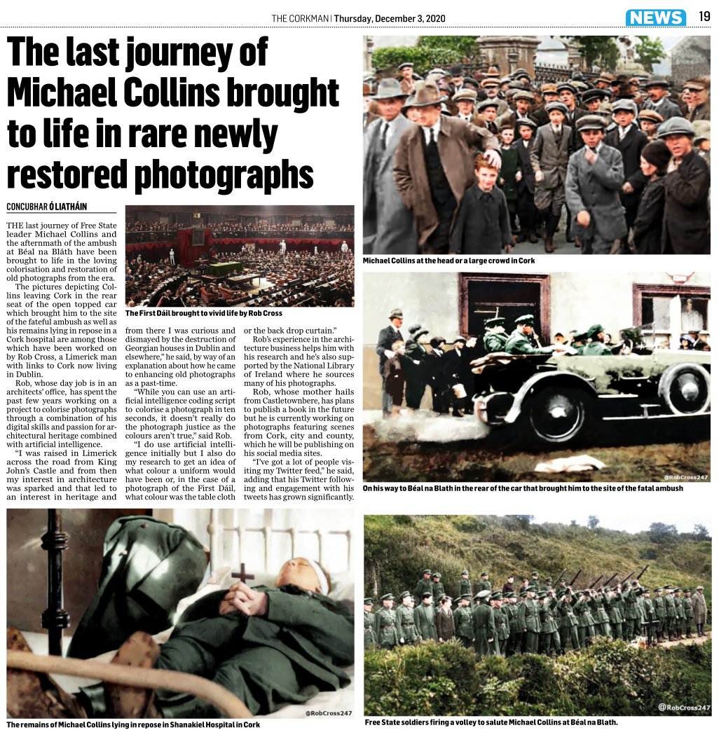 Bringing Michael Collin's History to Life. 🇮🇪
Delighted to see my 'Bringing #Ireland's #History to Life' work on Michael Collins and the First Dáil has made it into The Corkman newspaper.
#Dublin #Cork #IrishWarofIndependence #decadeofcentenaries #michaelcollins #irishhistory https://t.co/GCz6Omflqm