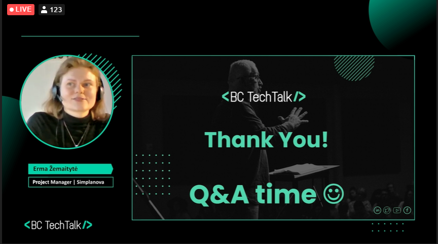 Simplanova's tweet photo. Our Project Manager Erma just had her session on 'BC Upgrade: Smooth Ride to Extensions' at @BcTechtalk. Thank you all who connected, and asked such interesting, insightful questions. Now, let's grab a cup of coffee and enjoy the rest of the conference!🤩 #BCTechTalk https://t.co/cNKc0gNOD0