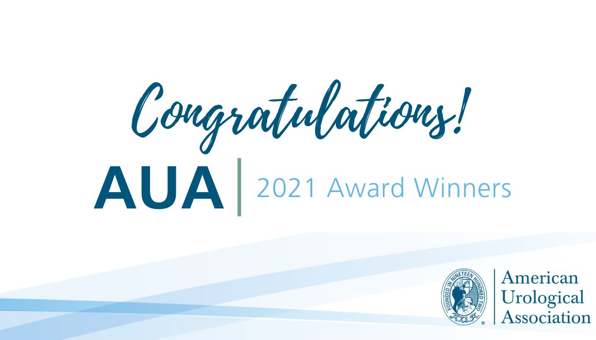 AmerUrological's tweet image. We are proud to announce the 2021 AUA Award Winners! 

Join us in celebrating these physician researchers and educators for their contributions to the field of medicine, the specialty of urology and the AUA. bit.ly/2VtICaa