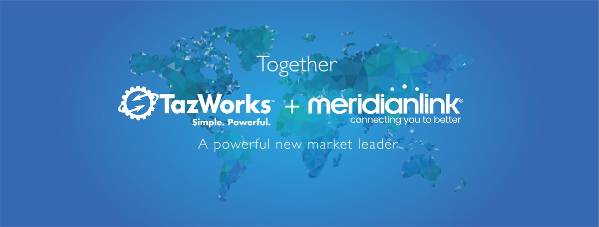 IMPORTANT ANNOUNCEMENT: MeridianLink Announces Agreement to Acquire TazWorks™

Two Leading Technology Innovators Combine to Further Enhance and Streamline Screening and Credit Reporting Industries.

tazworks.com/meridianlink-a…