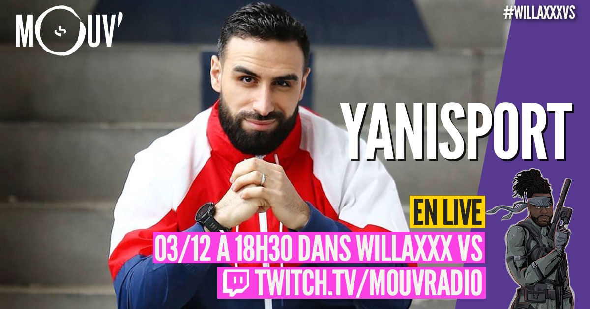 mouv's tweet photo. #WillaxxxVS : rendez-vous à 18H30 avec @willaxxx 🆚@yanisport_fr sur notre chaîne @TwitchFR #twitch #mouvradio ✌️🎮🔥 https://t.co/HKdjiPqZpo