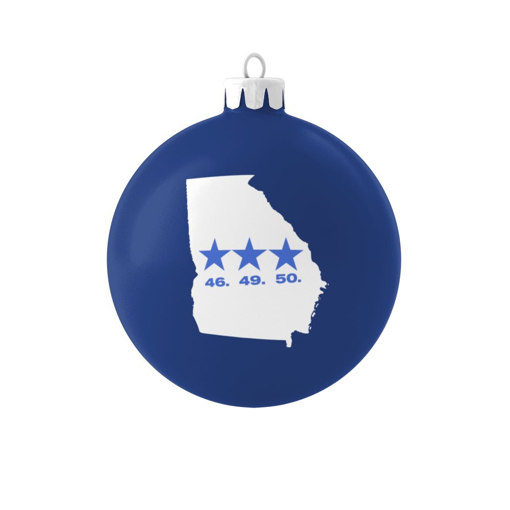trumploststore's tweet photo. Get in the Christmas spirit and help keep Georgia blue with our ‘MAKE THE SENATE GREAT AGAIN!’ ornament.  ALL proceeds from the sale of this product are headed to @fairfightaction to finish the job and win the senate.  https://t.co/S8lHLsudVy https://t.co/kIGTp7VYdk