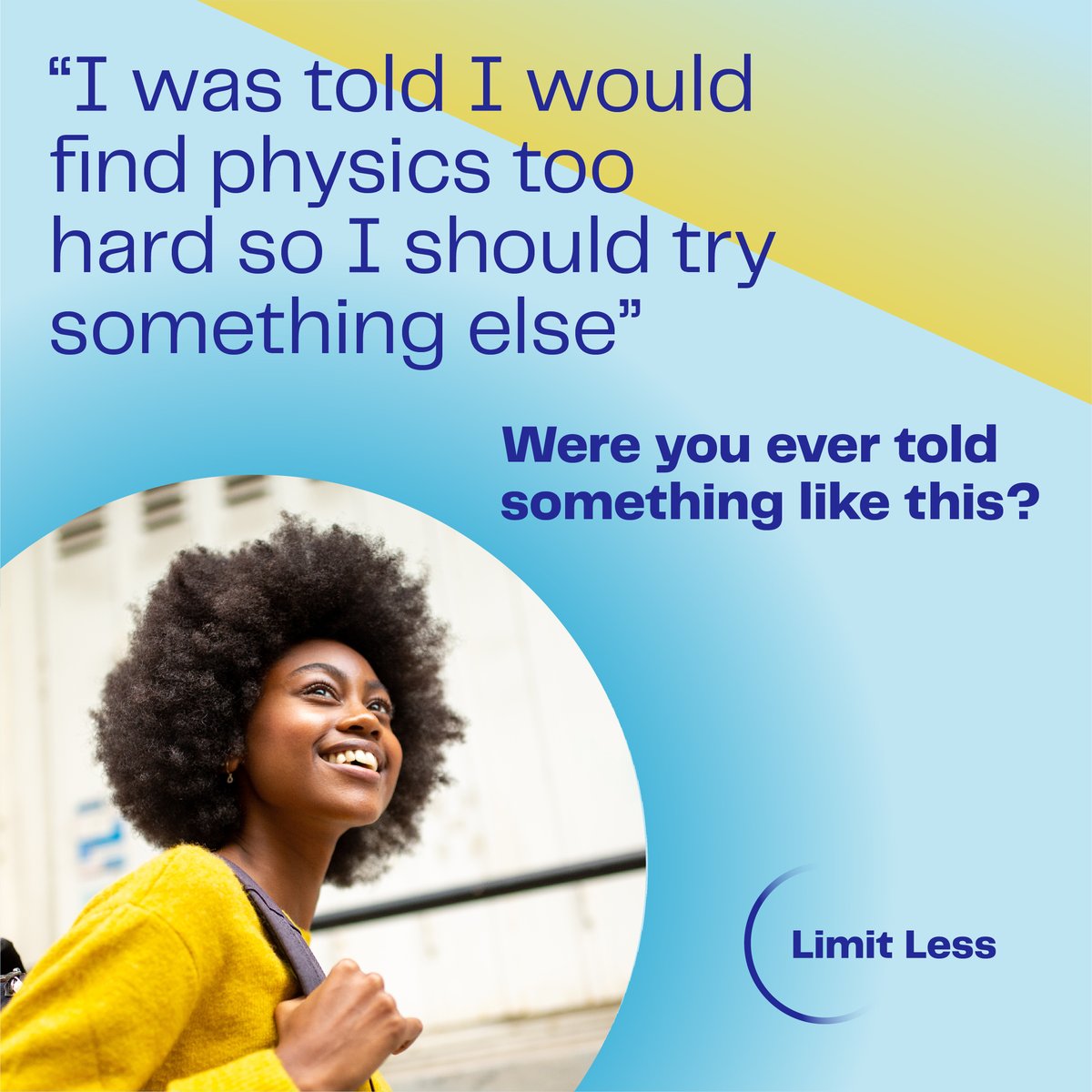 Happy #InternationalDayOfPeopleWithDisabilities!

The IOP #LimitLess campaign is looking at why young people with disabilities are underrepresented in physics post-16.

Do you have a story to share?

Tell us here: smartsurvey.co.uk/s/yourphysicss…