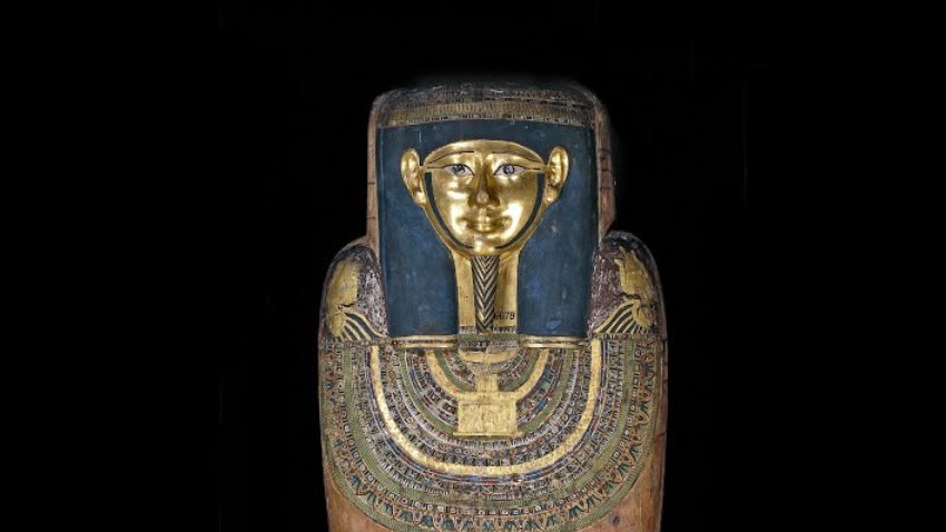 1. Mummy of HornedjitefThe inside of his coffin is decorated with inscriptions of spells, images of gods who act as protectors, and constellations of stars - a personal star map.