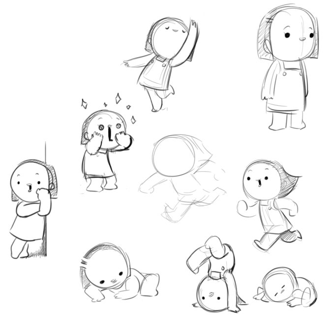 Also found some practice sketches of Olive from last year while I tried to figure out her hair 