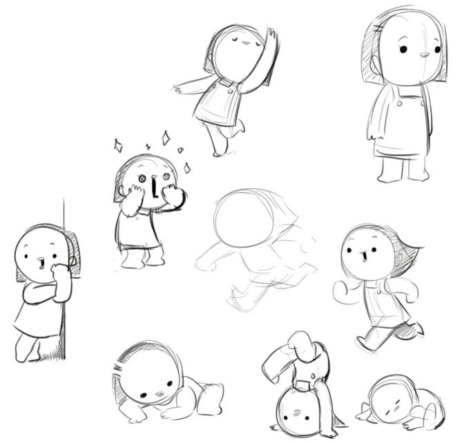 Also found some practice sketches of Olive from last year while I tried to figure out her hair 