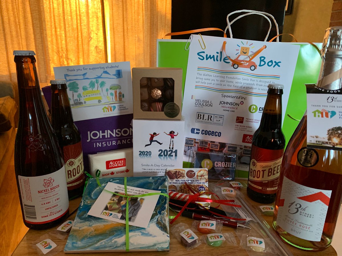Telling myself it is too early in the morning to dig into the chocolates and wine in my <a href="/HaltonLearnFDN/">Halton Learning Foundation</a> Smile Box. So many great items and it helps support our students.