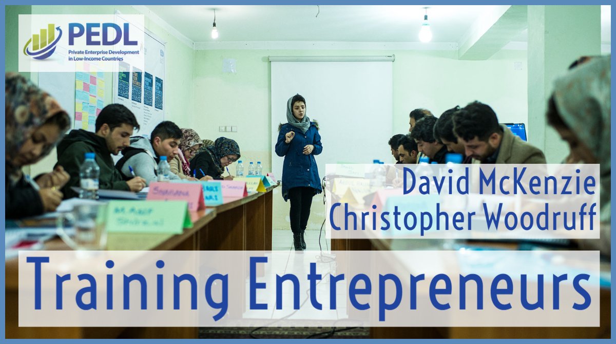 Check out the new VoxDevLit @vox_dev on Training Entrepreneurs from @dmckenzie001 @WorldBank and PEDL Scientific Coordinator, Christopher Woodruff! voxdev.org/lits/training-… #VoxDevLits