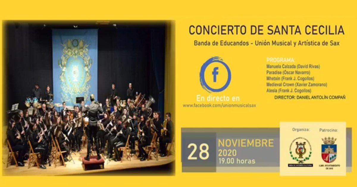 Si no pudiste ver en directo el concierto de Santa Cecilia de la Banda de Educandos del pasado sábado, aquí lo puedes volver a ver. 🎷🎼🥁📯🎺
👇🏼👇🏼👇🏼👇🏼👇🏼👇🏼
https://t.co/EKVIfdiO1X https://t.co/1knk41CBUf