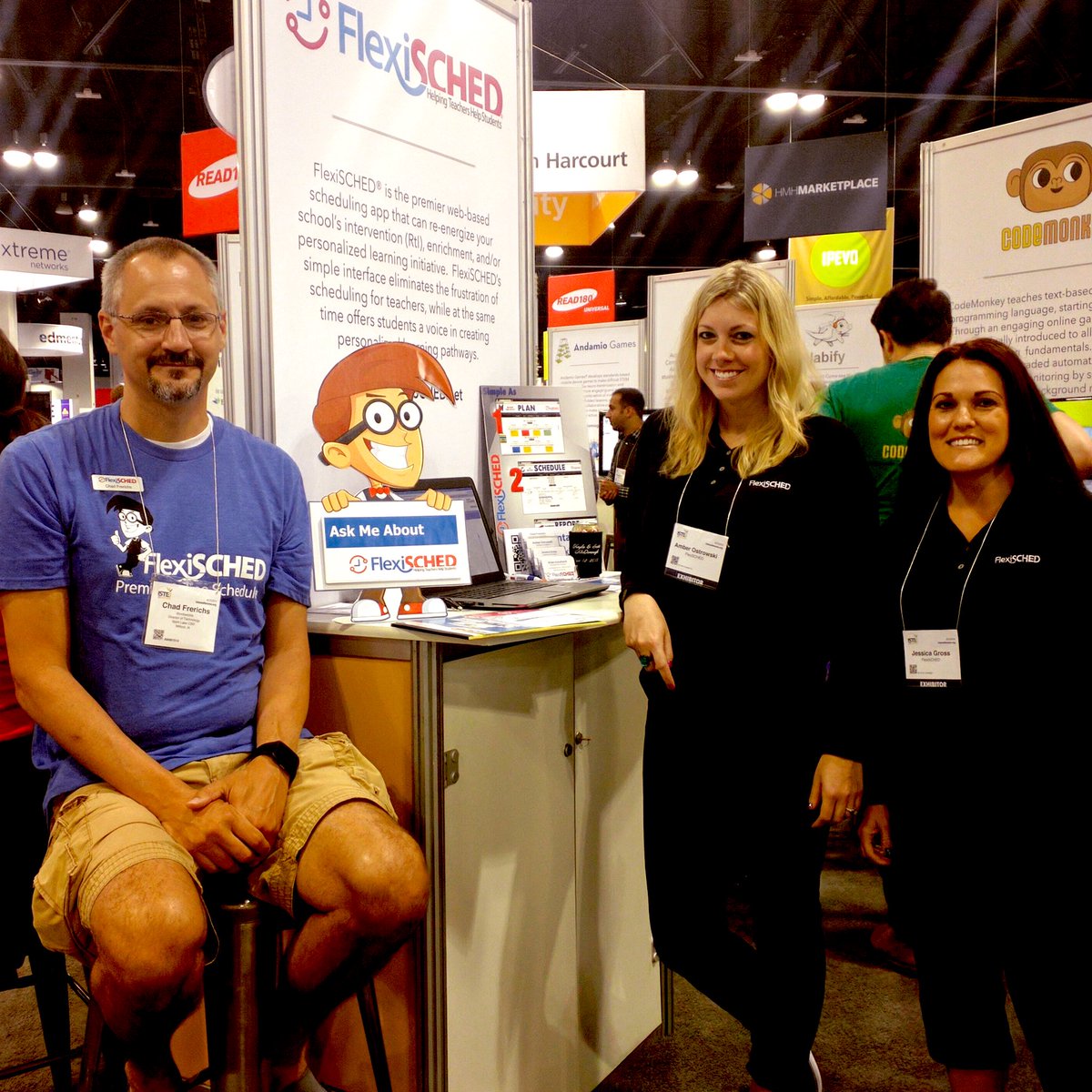 FlexiFred's tweet photo. Hanging out with some of my #flexisched peeps in the start up pavilion at #iste2016! #tbt Hope everyone is enjoying #iste20! #flexiblescheduling #flexisched #rti #mtss https://t.co/gcJO43hU5m