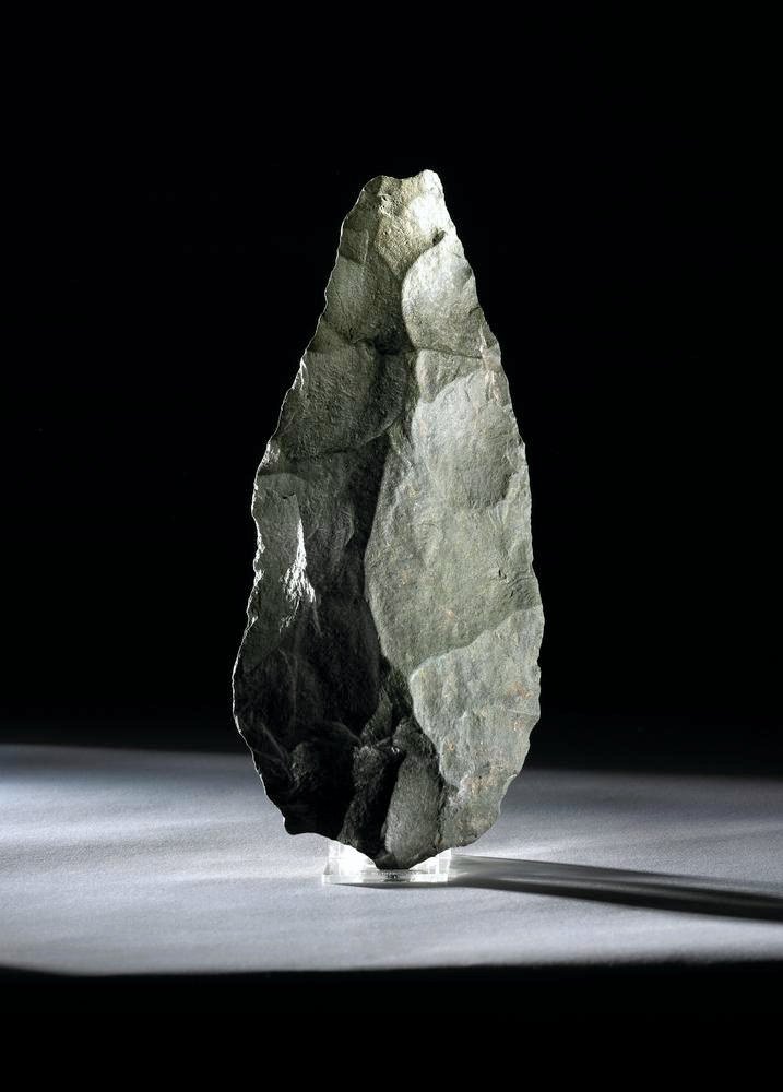 3. Olduvai HandaxeWhen you create a handaxe, it lights up the parts of your brain used for speech. Whoever created this tool would have had the language abilities of a modern-day 7 year old.
