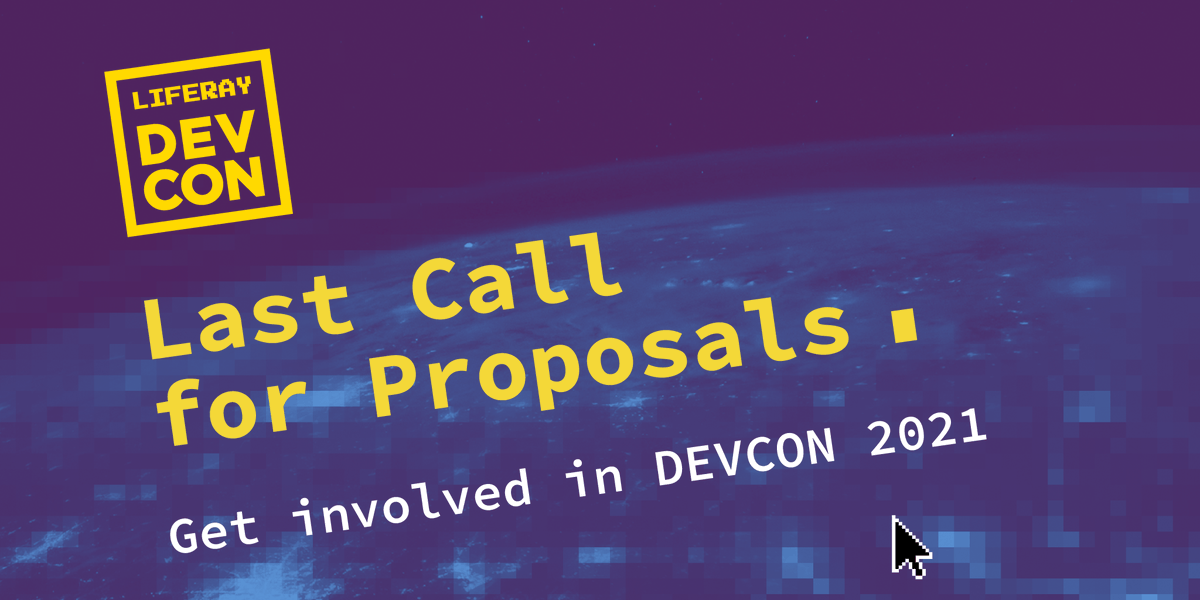 LiferayDEVCON's tweet photo. 🙋🏻‍♀️ Psssst!...In case you need a reminder, our Call for Papers is still open. Jump at this opportunity to present your real-world implementation at our virtual DEVCON 2021. Submit your proposal now: https://t.co/Gn9svhqkSo

#LRDEVCON #letscode #nerdalert https://t.co/izAp91MtjA