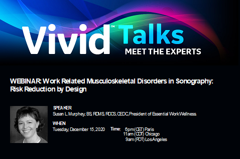 90% of sonographers experience symptoms of Work-Related Musculoskeletal Disorders. Join a #VividTalks webinar with Susan Murphey <a href="/hcergo/">Susan Murphey</a> to learn how the @gehealthcare Vivid iq Ultra Edition new user experience &amp; AI-based applications may help. Register gevividultraedition.com/vivid-talks-WR…