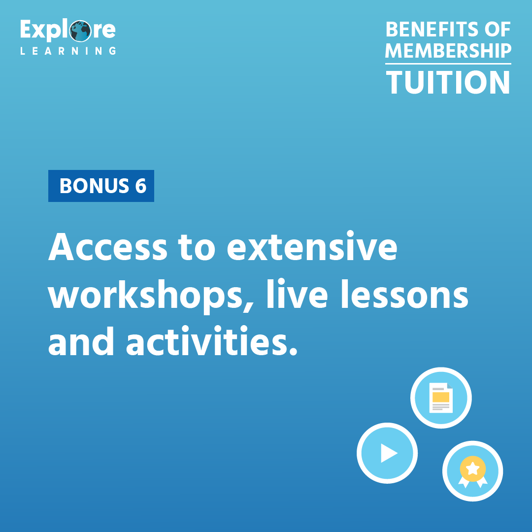 exploretutors's tweet photo. Choose us, the tuition provider that gives more. MEMBERSHIP BONUS #6 =  Access to extensive workshops, live lessons and activities. Come and join us. You know you want to! Book your free trial today. 

https://t.co/NDgSPwq4go

#tuition #tutoring #maths #english https://t.co/S8x3lQxihH