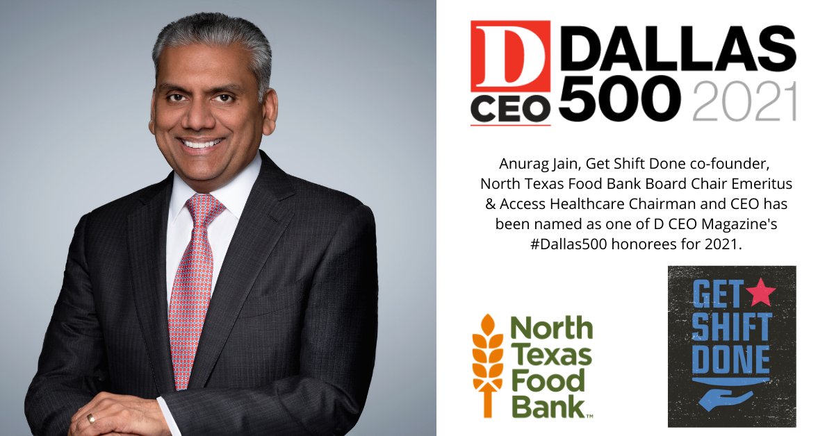 Access Healthcare on X: Access Healthcare is proud to announce its Chairman  & CEO, Anurag Jain, has been named one of D CEO Magazine's #Dallas500  honorees for 2021. Congratulations, Anurag!  /