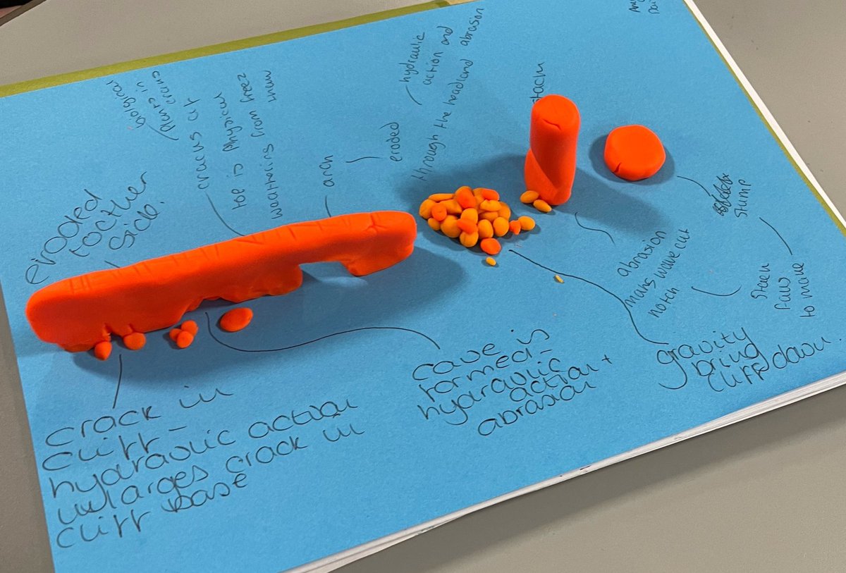 SarahGeography's tweet image. Very proud of my Year 10s! Demonstrating their learning using play doh! Erosional landforms have never been so much fun!