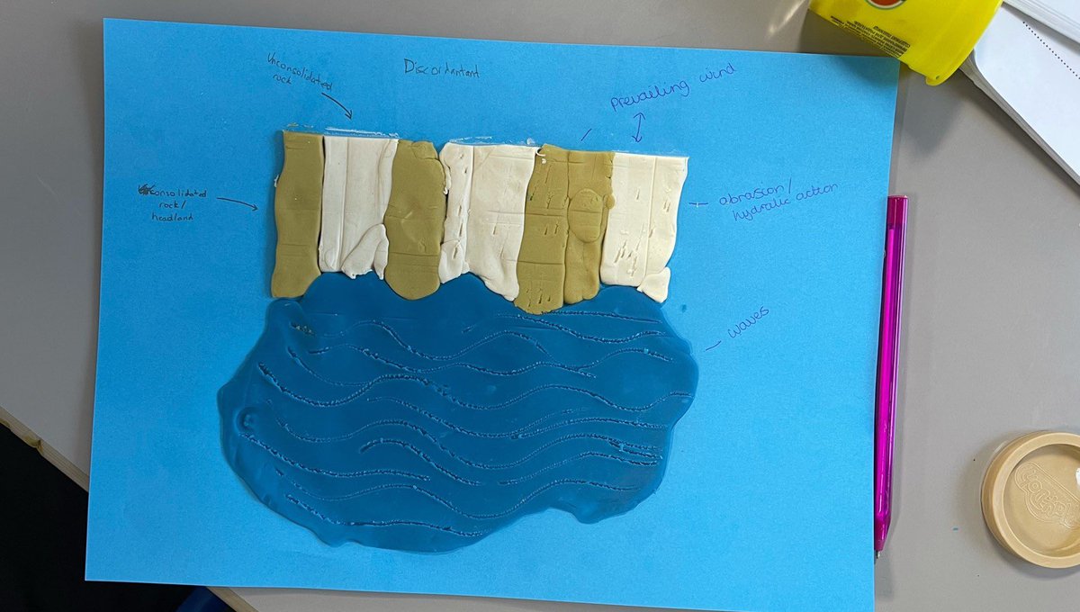 SarahGeography's tweet image. Very proud of my Year 10s! Demonstrating their learning using play doh! Erosional landforms have never been so much fun!