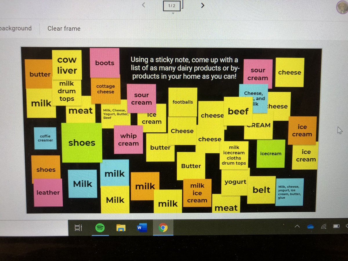 Thankful for an awesome virtual farm tour from <a href="/MidwestDairy/">Midwest Dairy</a> to have my “Life on the Farm” middle school kids explore during our dairy week! Also trying out a new kind of engagement with jamboard. #GoodhueSchool