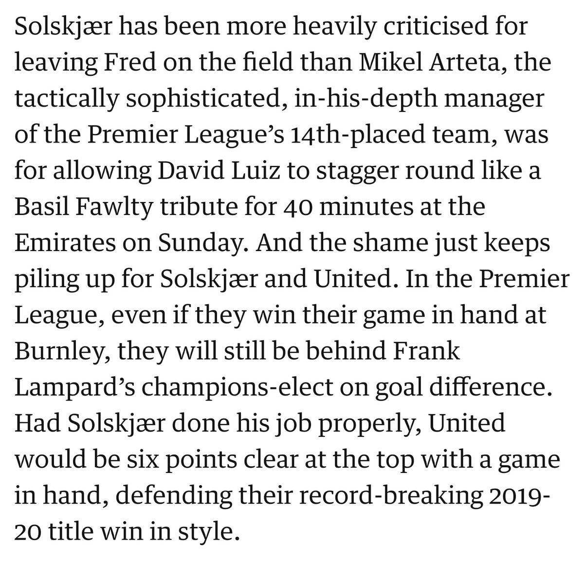 UtdArena's tweet image. This is a fantastic summary of some of the overreaction against Solskjær and this current team.