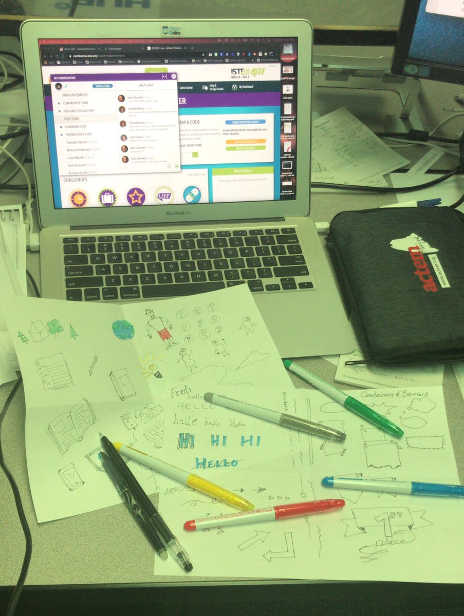 BESteveAvery's tweet photo. What an amazing session- no mistakes, just happy sketch notes take the risk and play along! #sketchnoteclass #iste20 https://t.co/Kd2C606JOF