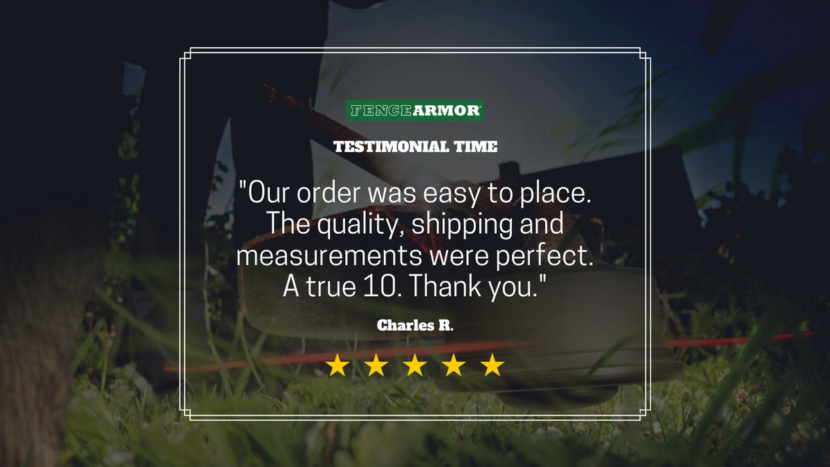 FenceArmorAl's tweet photo. Your Fence Armor experience is important to us and we strive to make each one a great one.
Looking to shop the Full Protection line-up? Click here: https://t.co/Edj1vDbA6n.
#fencearmor #customertestimonial #customerreview #testimonial #fenceprotection #postprotection #fence https://t.co/QVXzgndaqD