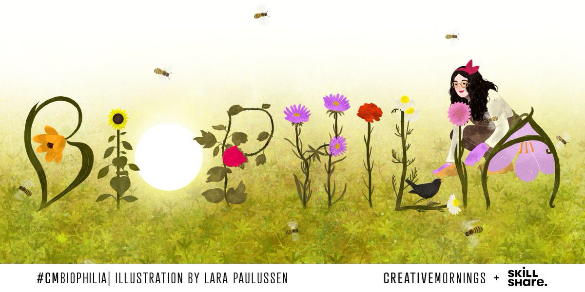 December's theme is #CMbiophilia — chosen by <a href="/Dusseldorf_CM/">CreativeMornings/DUS</a>, illustrated by Lara Paulussen and
presented by our newest Global Partner <a href="/Skillshare/">Skillshare</a>.

We're taking a break in December, but encourage you to find a virtual event hosted by another CM chapter! creativemornings.com/talks/upcoming