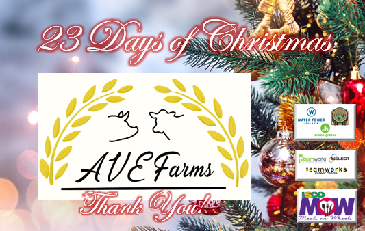 LSCO Meals on Wheels Head Chef for December 3rd is AVE Farms (6 Year Sponsor!!)
🎄🎄
&amp;&amp; Thank you to our partners Cupper's Coffee &amp; Tea, Water Tower Grill &amp; Bar, &amp; Urban Grocer!!
