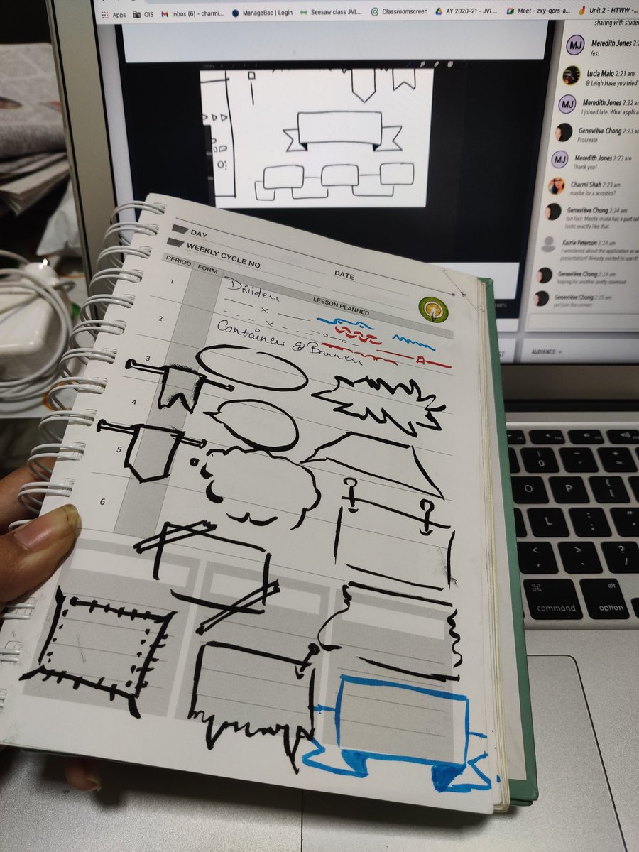 IamCharmiShah's tweet photo. I need to actually start besting my sketch noting skills I am excited to use these for real @MrsCarterHLA #SketchnoteClass #ISTE20 @iste https://t.co/52vyezoDWV