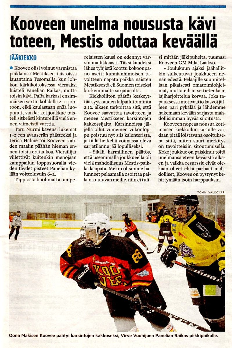 Taas oltiin lehtien palstoilla #Koovee #Naiskiekko