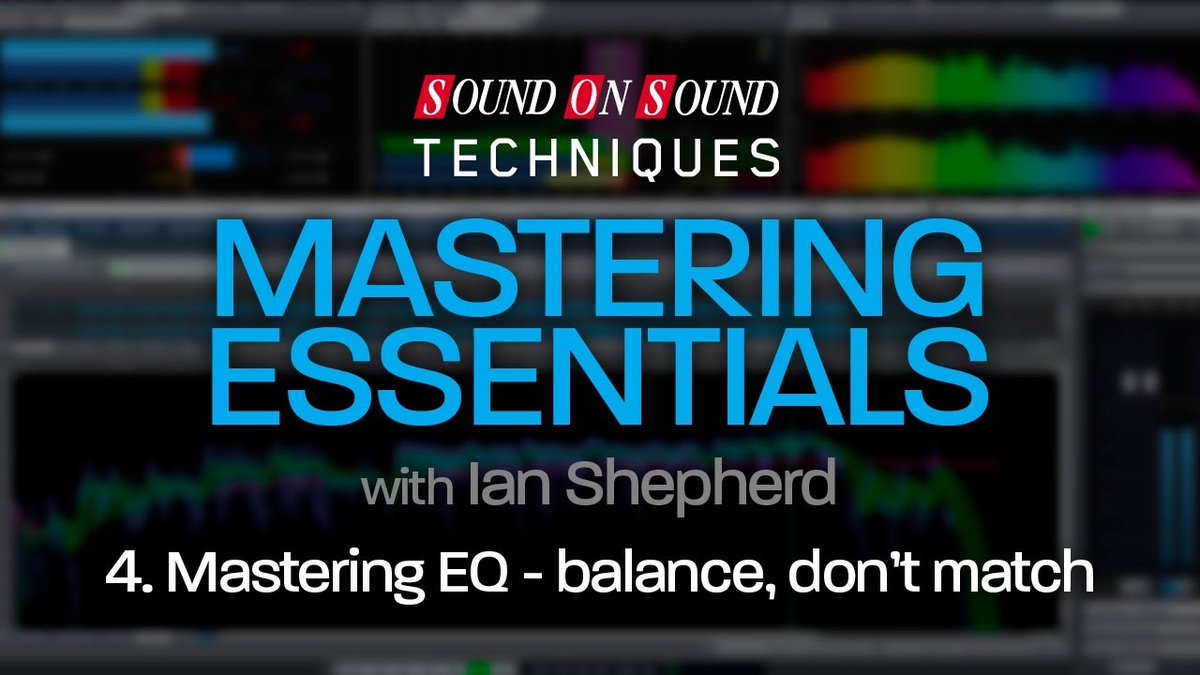 soundonsoundmag's tweet image. Mastering Essentials Part 4 - Mastering EQ: Balance, Don’t Match

Mastering engineer @ianshepherd shows how to sculpt the perfect EQ balance for your masters, using the plugins or hardware you already have.

sosm.ag/MasteringPart4

#mastering #masteringtips #musicproduction