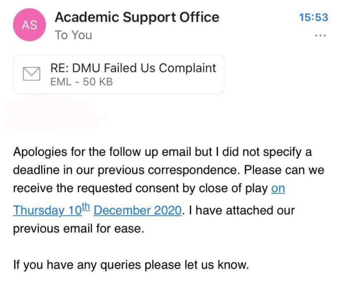 DMU Failed Us (@DMUFailedUs) / Posts / X