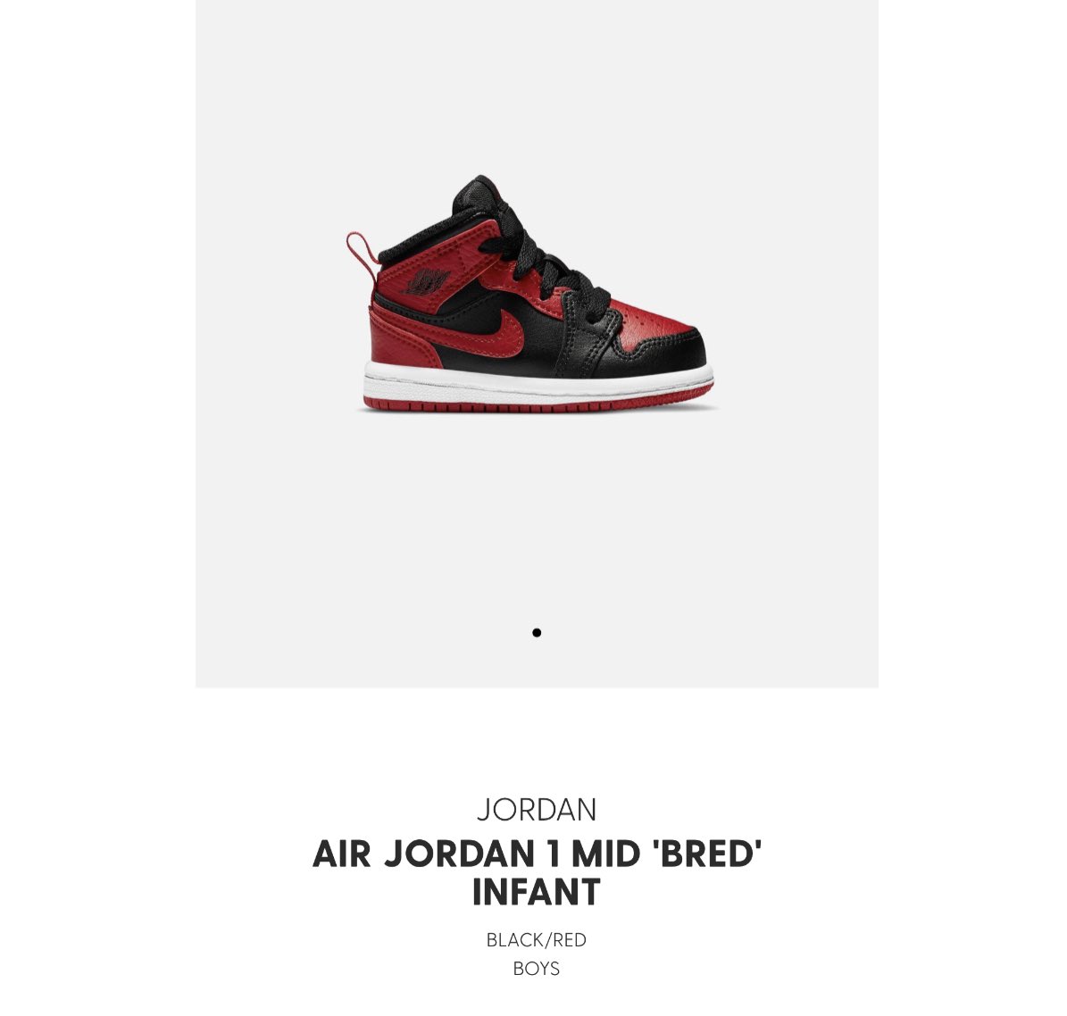 jordan 1 bred infant