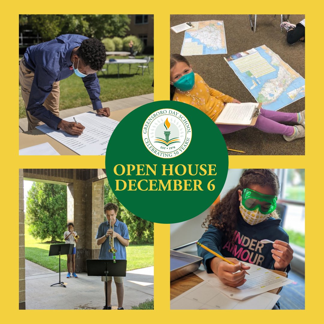 GreensboroDay's tweet image. Learn about Greensboro Day School from the comfort of your living room! Register at greensboroday.org/rsvp to attend our Open House this Sunday from 4-5:15 p.m. #gdsbengals #constructivecontributors #age2throughgrade12