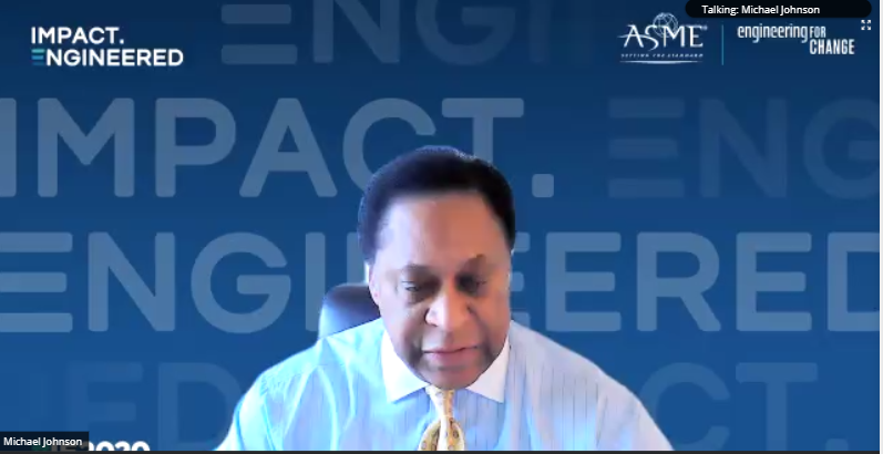 ASMEdotorg's tweet photo. Let's hear from our Chief Strategy Officer, Michael Johnson:
"We fundamentally believe that the engineering community has the capability to deliver subsequent change to our planet," said Johnson. 

ASME has made a shift to focus on global challenges. #IE2020 @engineer4change https://t.co/bu255u8Exw