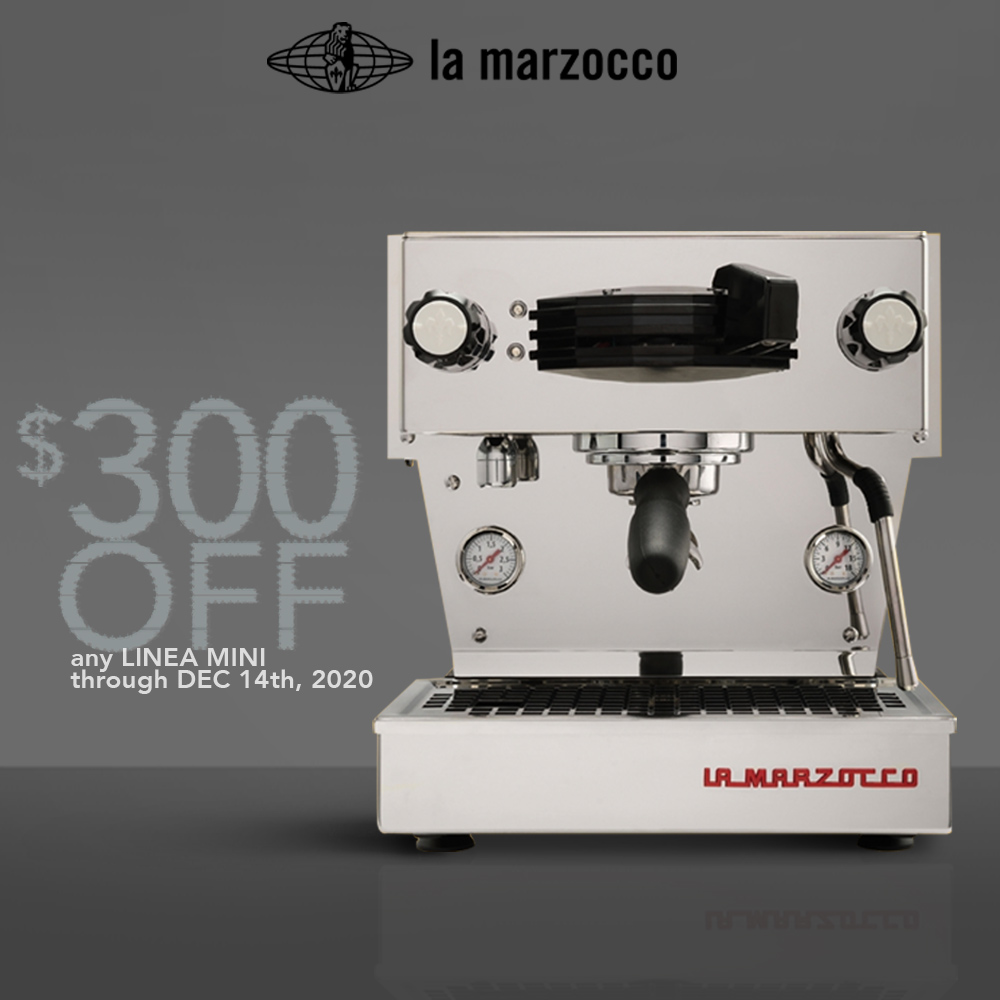 Linea Mini machines are $300 off until Dec 14th. Born from a classic - a machine inspired by an espresso icon. The Linea Mini is a kitchen or office-sized version of the Linea Classic, a machine loved by thousands of professional baristas and the heart of your favorite cafés.